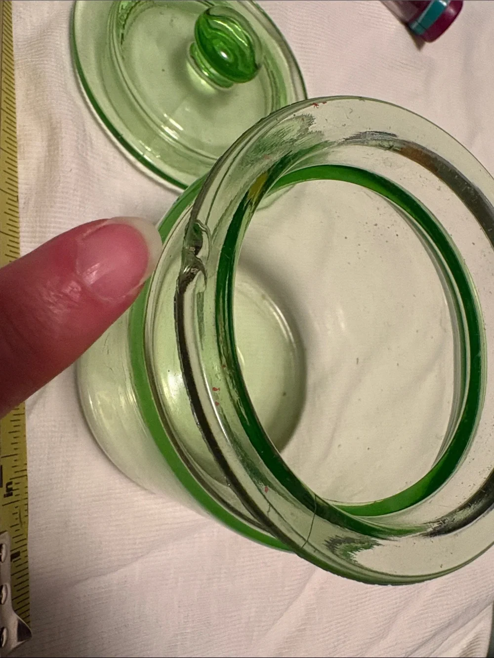 Uranium Glass Apothecary Jar with Lid
